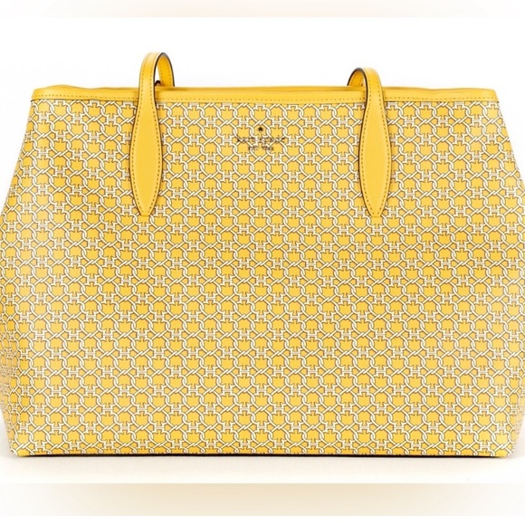 KATE SPADE ♠️ New York 💛YELLOW MULTI💛 SPADE LINK TOTE BAG 🌟LINE NEW🌟 - Picture 16 of 17
